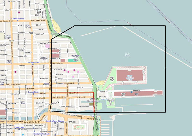 Boundary Map of Streeterville Chicago
